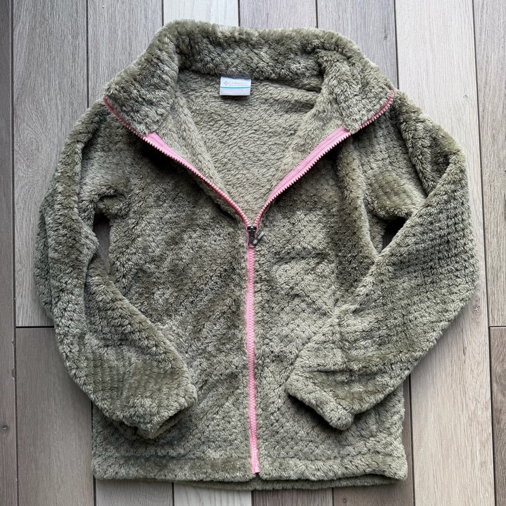 Columbia Sage Green Fleece with Pink Accent - Picture 2 of 5